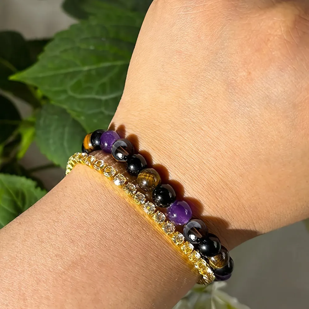 Natural Tiger Eye Imitation Amethyst Smoked Quartz Bracelet Cheap Exquisite Gift Bracelet
