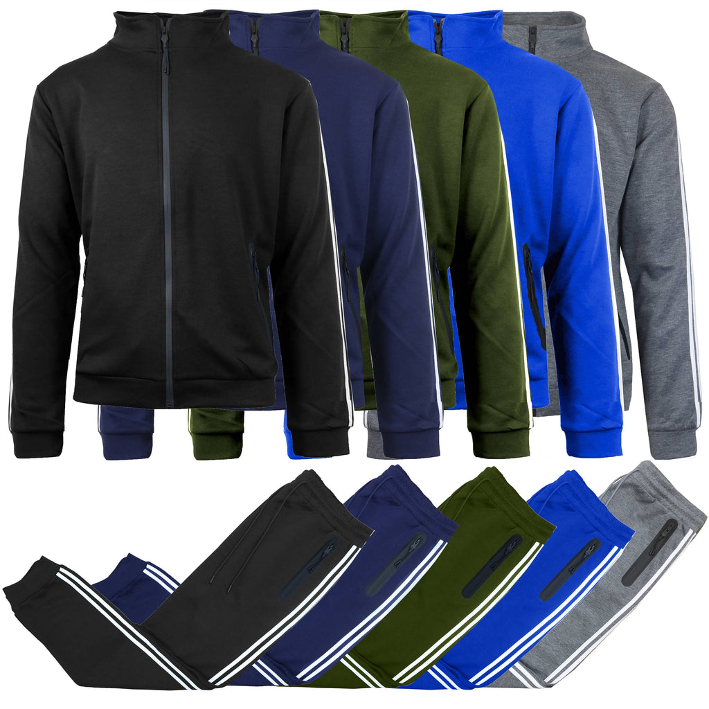 Men's Tech Fleece Sweatshirt And Jogger 2 Piece Set: Royal / L