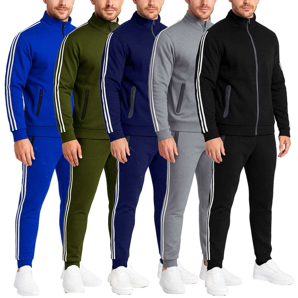 Men's Tech Fleece Sweatshirt And Jogger 2 Piece Set: Royal / S