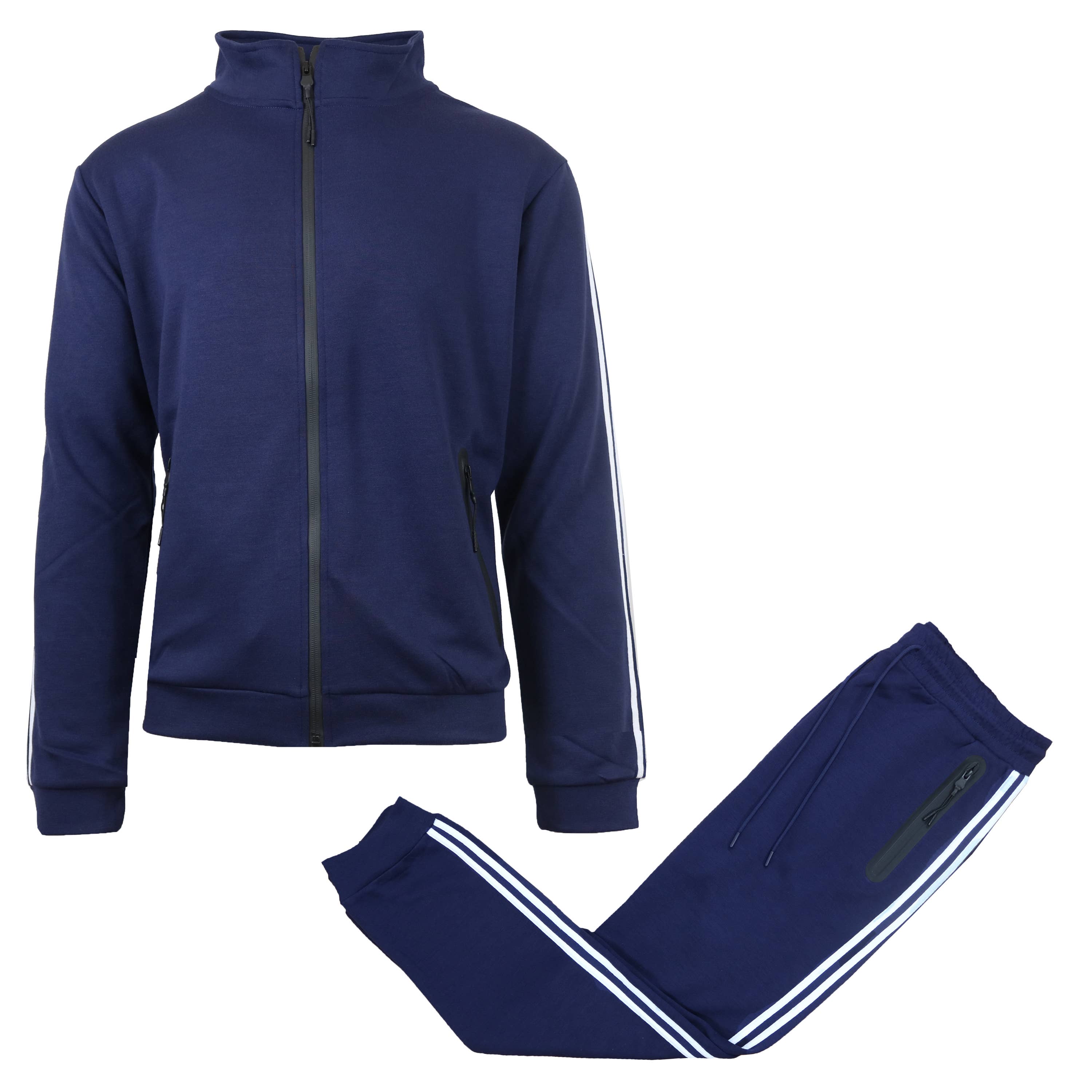 Men's Tech Fleece Sweatshirt And Jogger 2 Piece Set: Royal / S