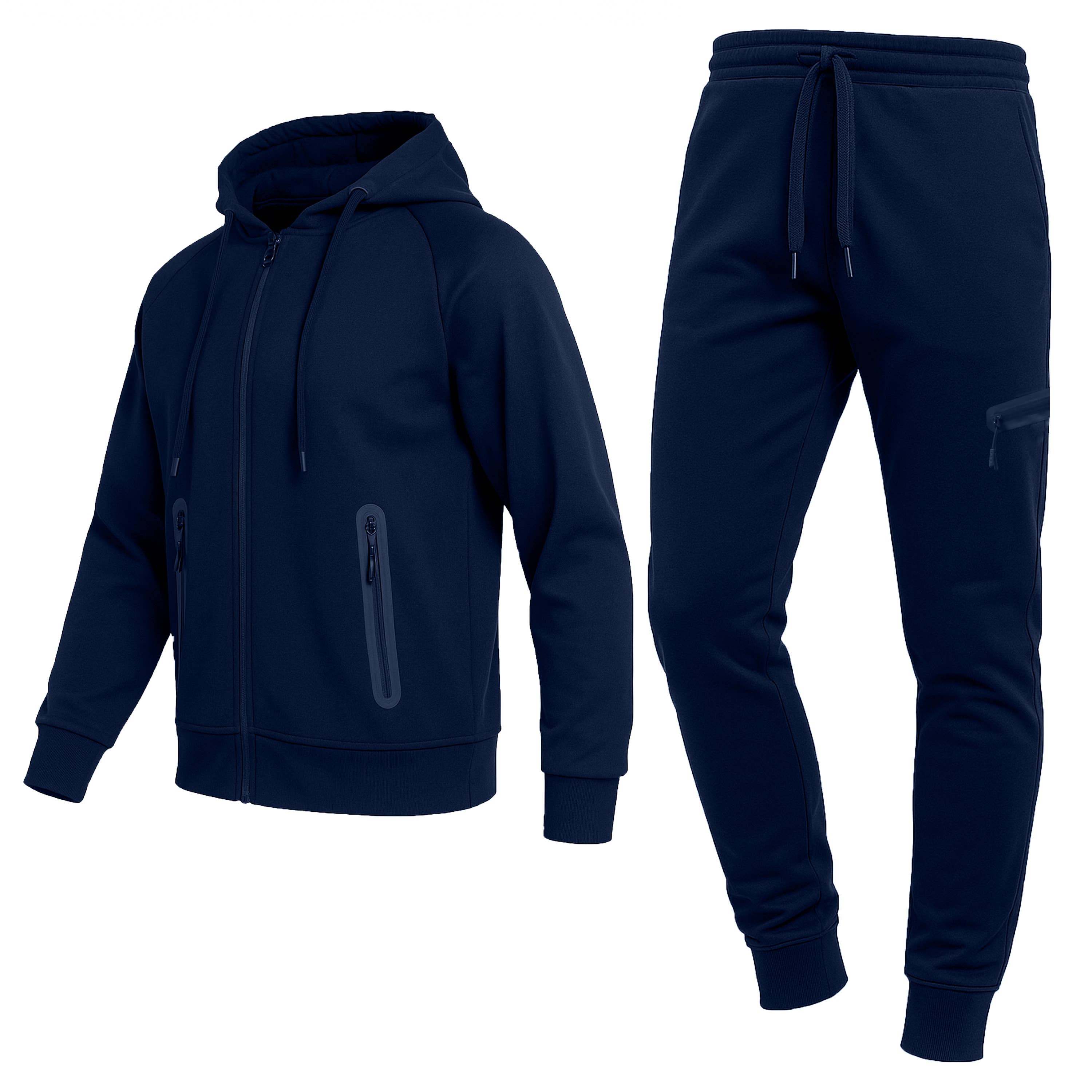 2-Piece Men's Tech Fleece Hoodie & Jogger Set (S-3XL): Black / S