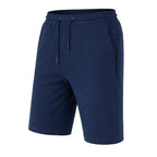 Men's Tech Fleece Jogger Lounge Shorts W Zip Pocket (S-5X): Black / L