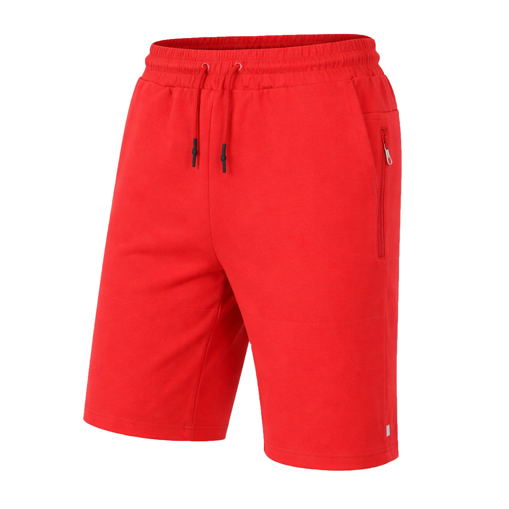 Men's Tech Fleece Jogger Lounge Shorts W Zip Pocket (S-5X): Black / XL