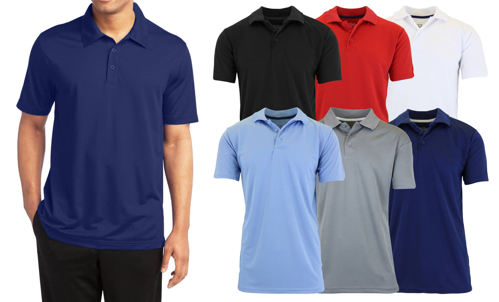 Men's Dry Fit Moisture-Wicking Polo Shirt (S-5XL): Red / S