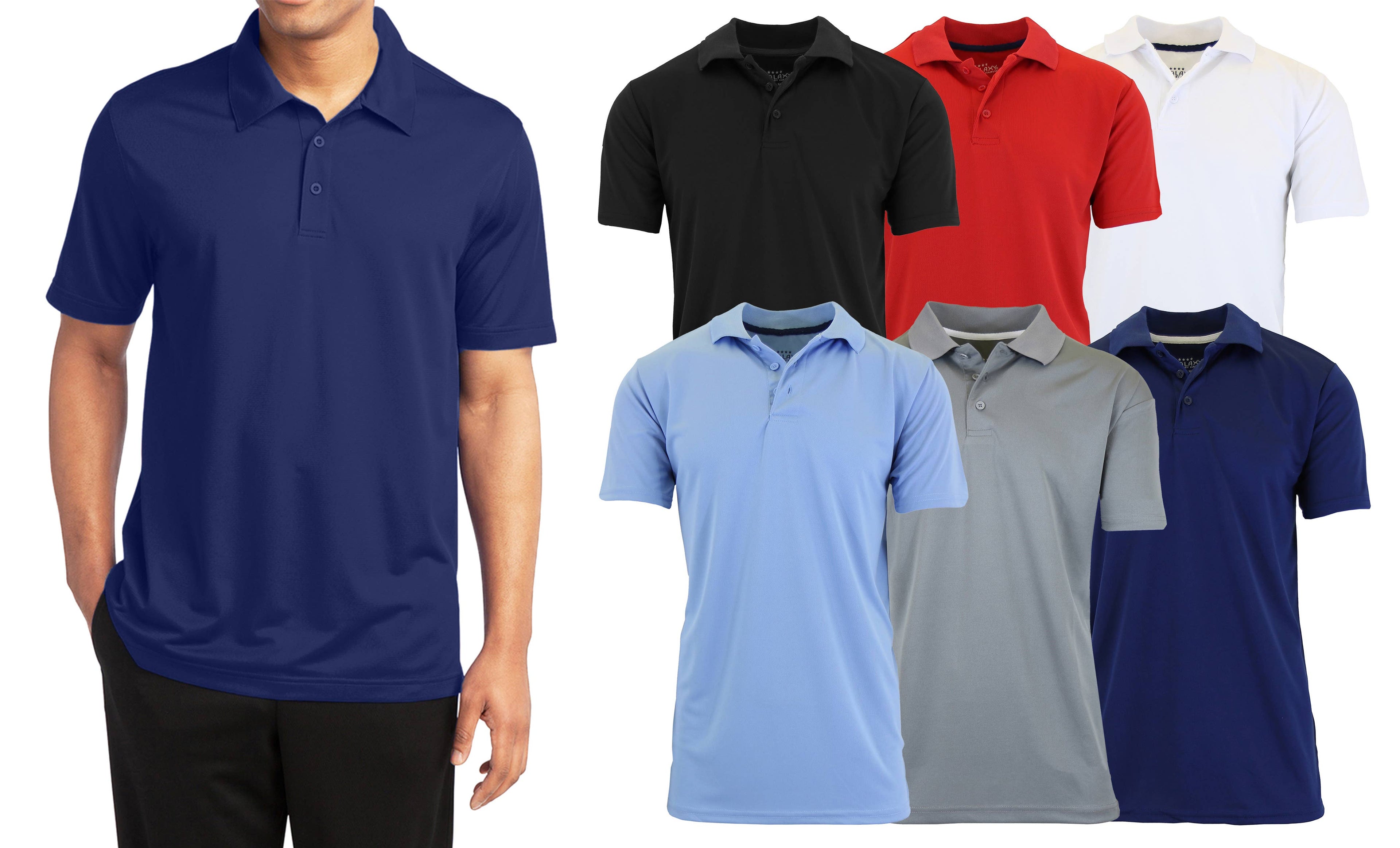 Men's Dry Fit Moisture-Wicking Polo Shirt (S-5XL): Red / L