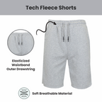Men's Tech Fleece Jogger Lounge Shorts W Zip Pocket (S-5X): Black / M