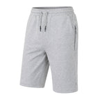 Men's Tech Fleece Jogger Lounge Shorts W Zip Pocket (S-5X): Black / S