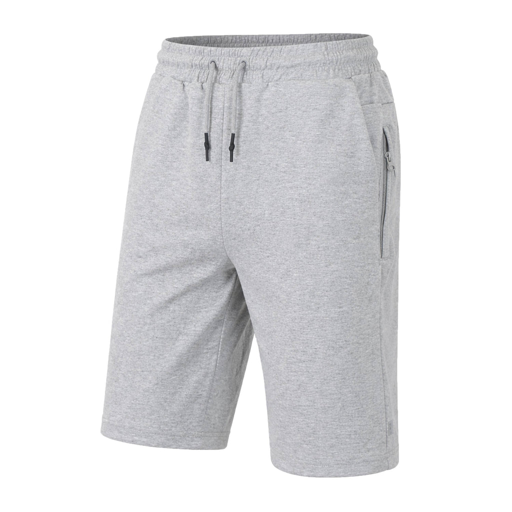 Men's Tech Fleece Jogger Lounge Shorts W Zip Pocket (S-5X): Black / M