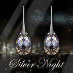 Mother's Day Birthday Jewelry Gifts for Mom, Silver/Rose Gold Night Teardrop Dangle Earrings fors Women with Crystals