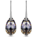 Mother's Day Birthday Jewelry Gifts for Mom, Silver/Rose Gold Night Teardrop Dangle Earrings fors Women with Crystals
