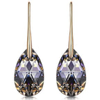 Mother's Day Birthday Jewelry Gifts for Mom, Silver/Rose Gold Night Teardrop Dangle Earrings fors Women with Crystals