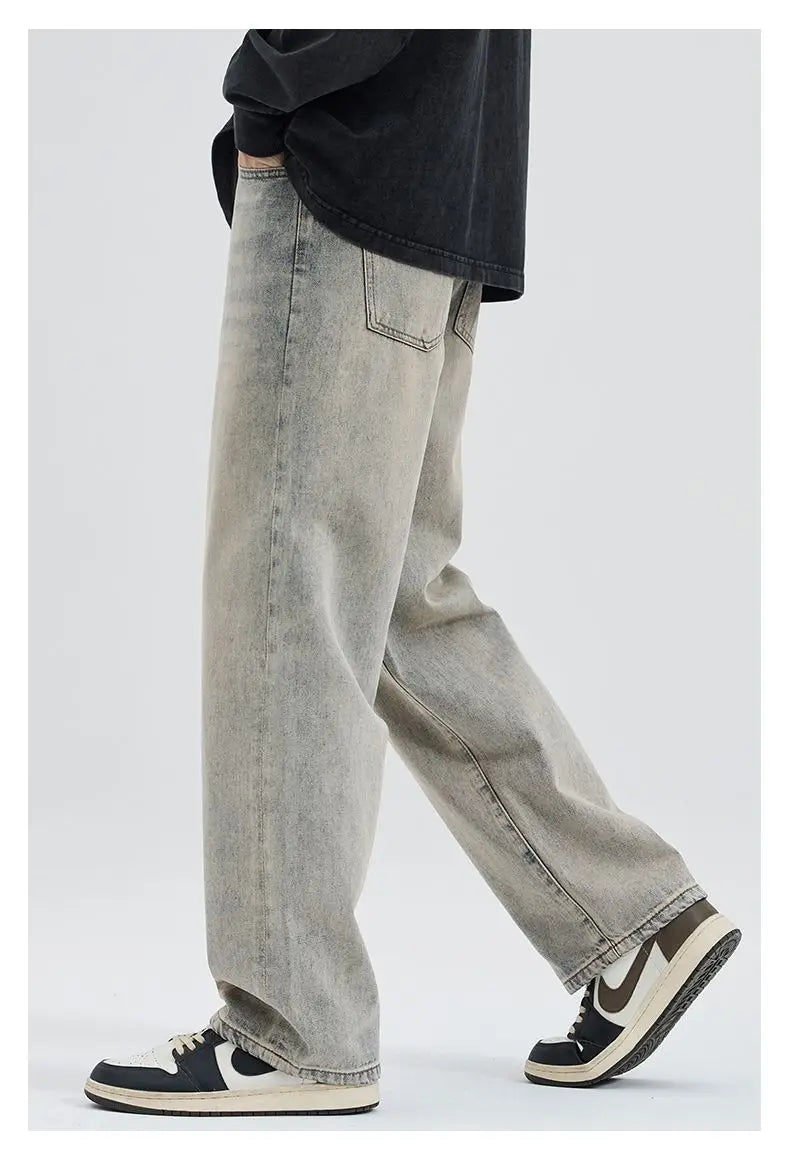 Men's Loose Wide-leg Trendy and Versatile Jeans for Spring Autumn Casual and Versatile Men's Jeans for Man Denim Pant Streetwear