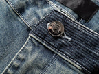 RTA Brand Men's Slim Fit Paint Graffiti Damaged Destroyed Hole Skinny Denim long Trouser Jeans Pants Streetwear