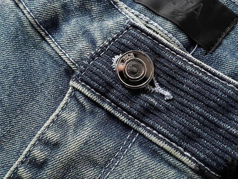 RTA Brand Men's Slim Fit Paint Graffiti Damaged Destroyed Hole Skinny Denim long Trouser Jeans Pants Streetwear