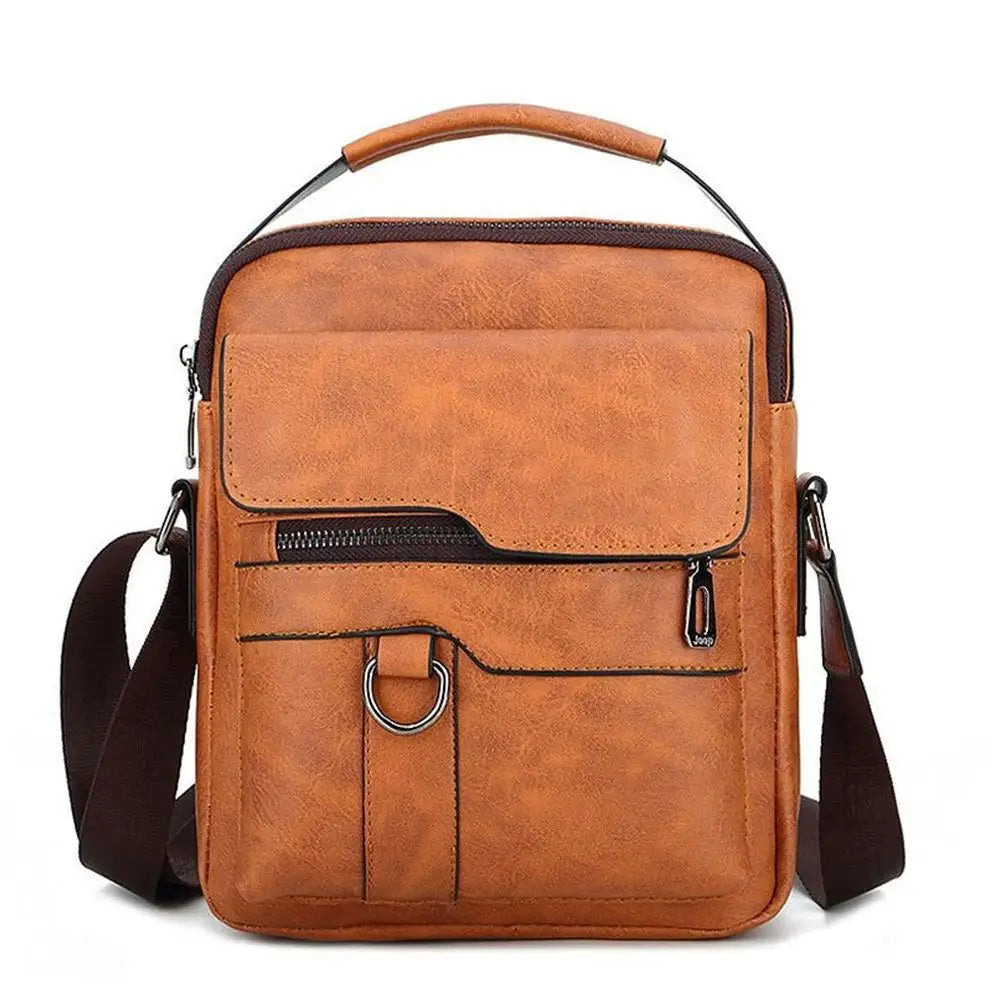 Crossbody Bag Shoulder Bags Vintage Men Handbags Large Capacity PU Leather Bag For Man Tote Bag Motorcycle Shoulder Bag