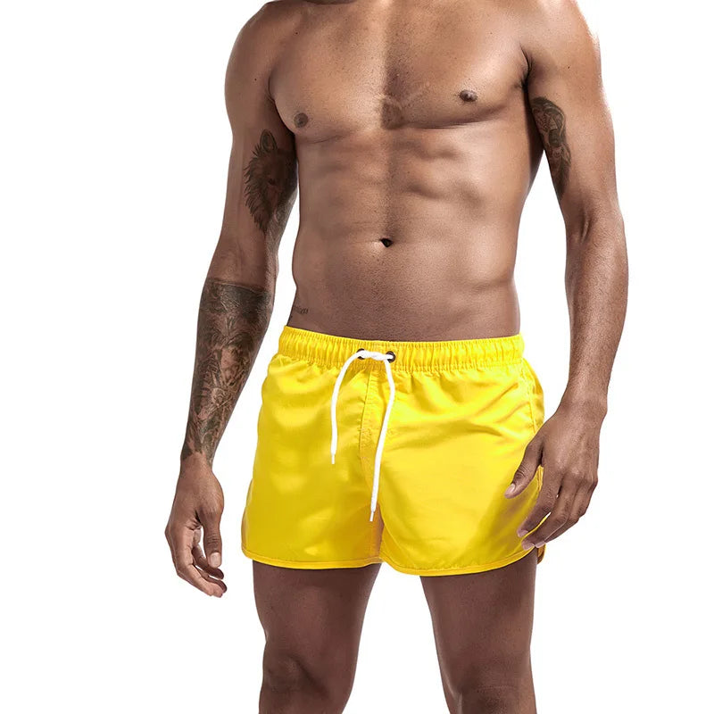 Men's Board Shorts Swim Trunks Drawstring Solid Color Quick Dry Running Swimming Pool Classic Casual Sport Black Summer Shorts