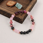 Premium Pink Stone Beaded Bracelet - Handmade Elastic Rope Bracelet - Unisex - The Best Gift for Friends and Family