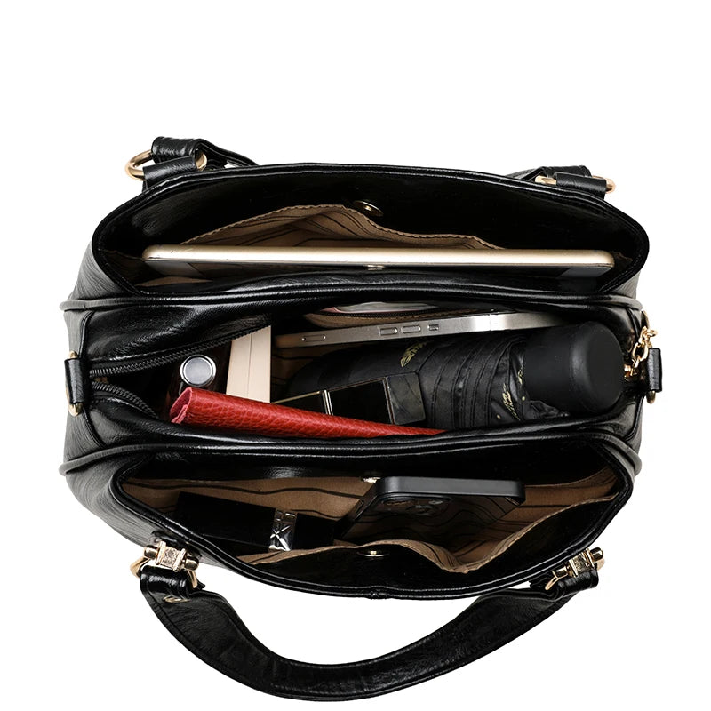 Genuine Brand Leather Women Handbag Luxury Designer Shoulder Crossbody Bags Ladies Purse Messenger Tote Bag Female Commuting Bag