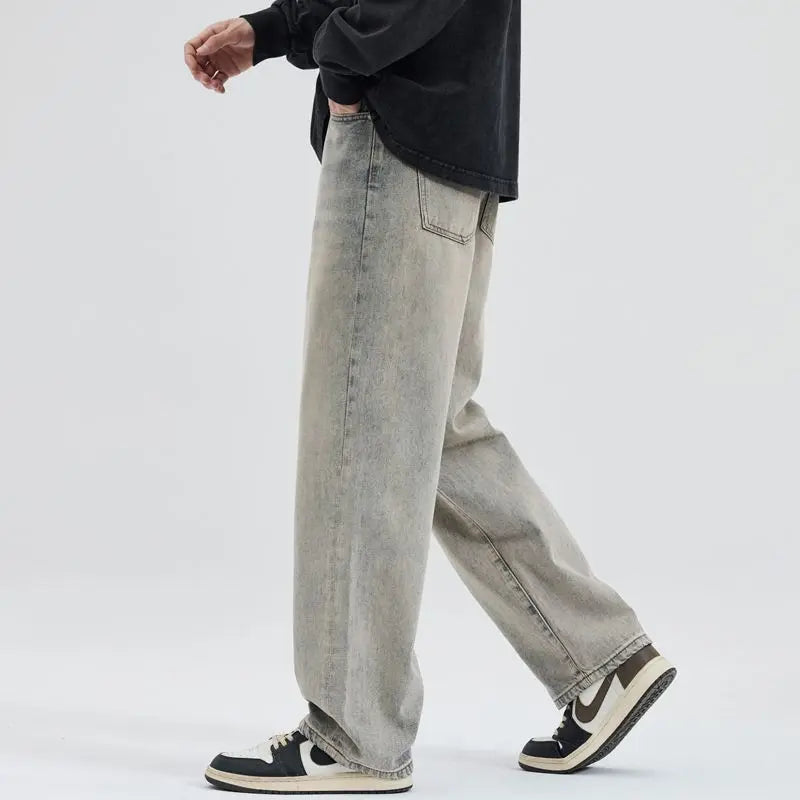 Men's Loose Wide-leg Trendy and Versatile Jeans for Spring Autumn Casual and Versatile Men's Jeans for Man Denim Pant Streetwear