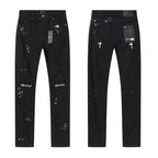 RTA Brand Men's Slim Fit Paint Graffiti Damaged Destroyed Hole Skinny Denim long Trouser Jeans Pants Streetwear