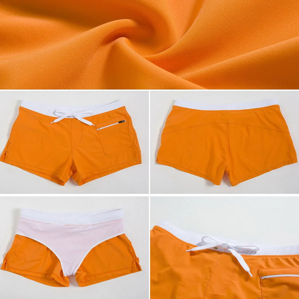 Men's Swim Shorts Swim Trunks Drawstring Mesh Lining Elastic Waist Breathable Quick Dry Board Shorts to Beach Pool Summer Male