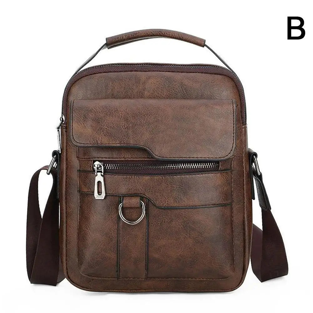 Crossbody Bag Shoulder Bags Vintage Men Handbags Large Capacity PU Leather Bag For Man Tote Bag Motorcycle Shoulder Bag