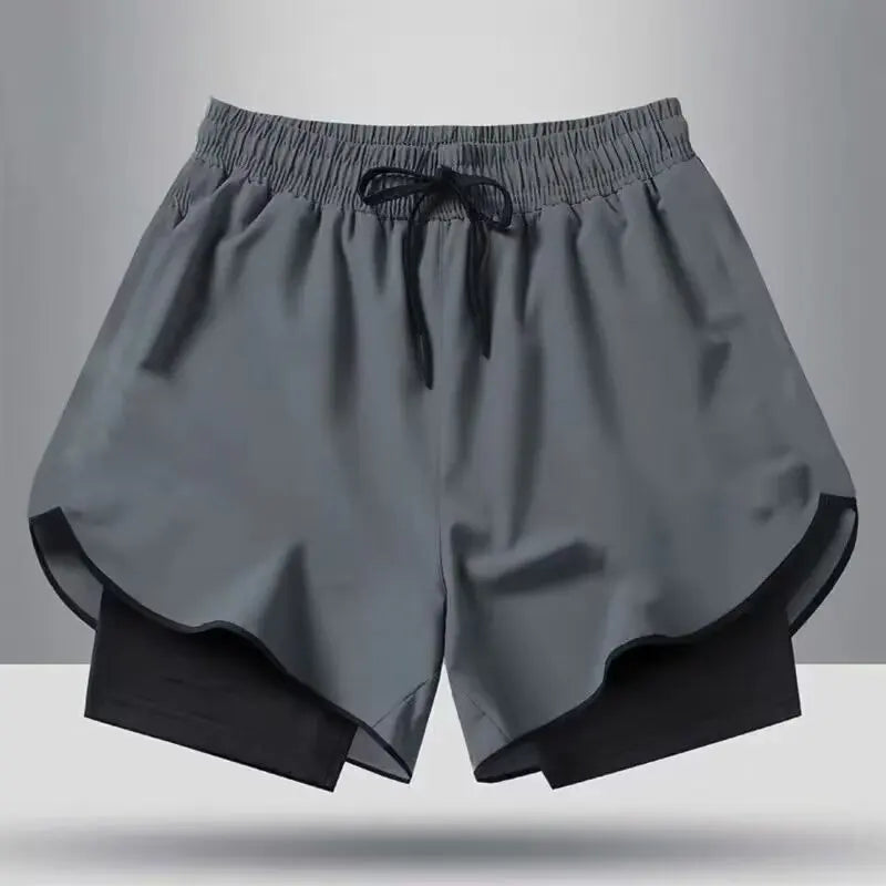 Men new Running Shorts 2 In 1 Double-deck Sport Shorts Sportswear Gym Fitness Short Pants Training Jogging Bottom Men's Clothing