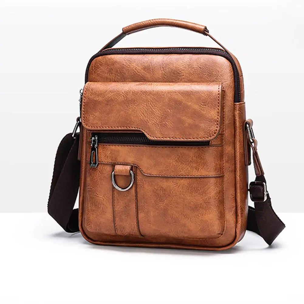 Crossbody Bag Shoulder Bags Vintage Men Handbags Large Capacity PU Leather Bag For Man Tote Bag Motorcycle Shoulder Bag