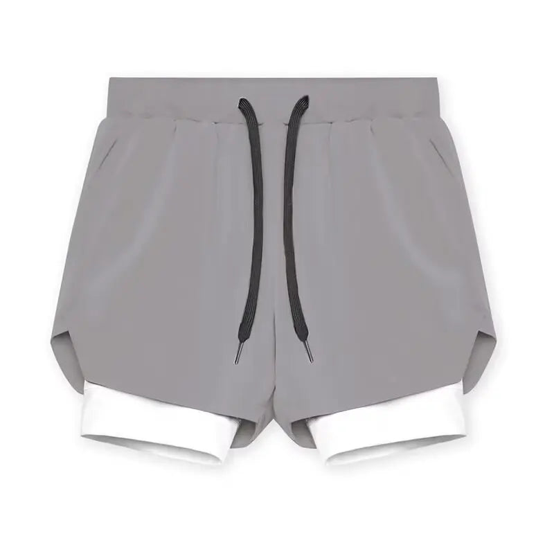 Men new Running Shorts 2 In 1 Double-deck Sport Shorts Sportswear Gym Fitness Short Pants Training Jogging Bottom Men's Clothing