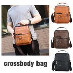 Crossbody Bag Shoulder Bags Vintage Men Handbags Large Capacity PU Leather Bag For Man Tote Bag Motorcycle Shoulder Bag