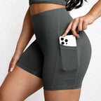 Women Sports Short With Pocketed Yoga Legging Shorts Squat Proof High Waist Fitness Tight Shorts Quick Drying Cycling Workout Gy