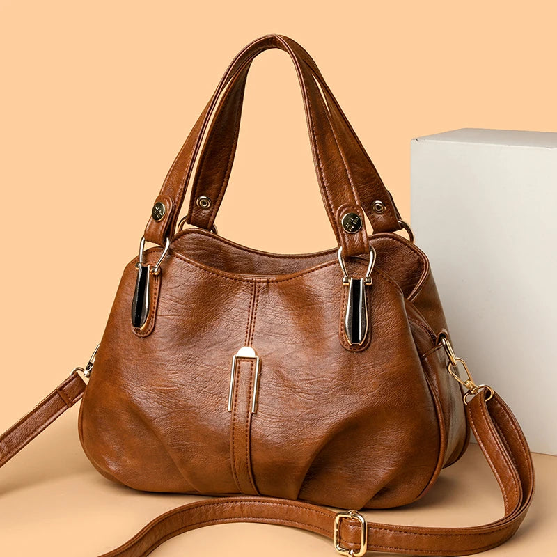 Genuine Brand Leather Women Handbag Luxury Designer Shoulder Crossbody Bags Ladies Purse Messenger Tote Bag Female Commuting Bag