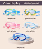 Professional Swimming Goggles Set, Large Frame Anti-Fog, Waterproof HD Lens, Includes Swim Cap for Men Women Children