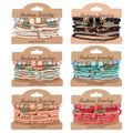 Bohemian Handmade Beads Bracelet Set For Women Summer Colorful Beaded Chain Bangle Girls Boho Jewelry Accessories