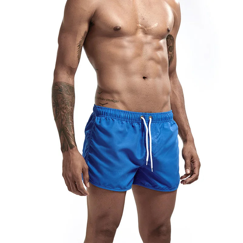 Men's Board Shorts Swim Trunks Drawstring Solid Color Quick Dry Running Swimming Pool Classic Casual Sport Black Summer Shorts
