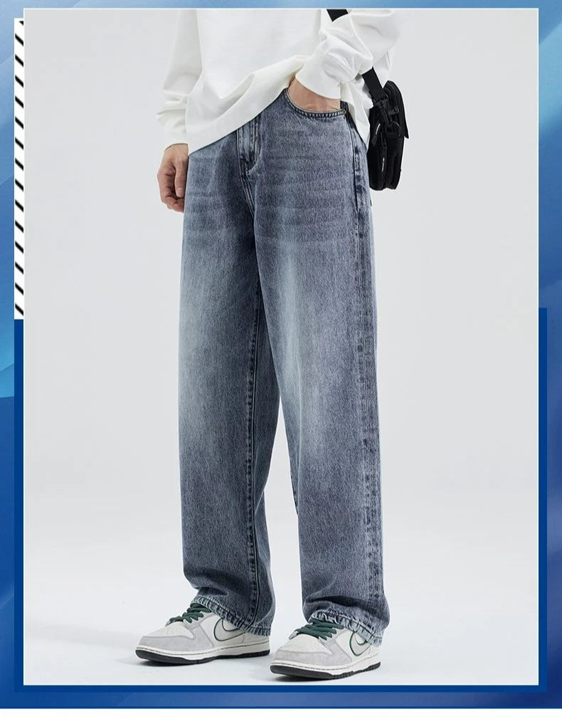 Men's Loose Wide-leg Trendy and Versatile Jeans for Spring Autumn Casual and Versatile Men's Jeans for Man Denim Pant Streetwear