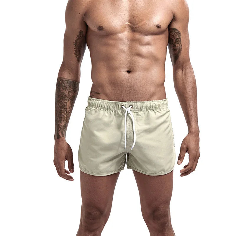 Men's Board Shorts Swim Trunks Drawstring Solid Color Quick Dry Running Swimming Pool Classic Casual Sport Black Summer Shorts