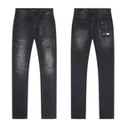RTA Brand Men's Slim Fit Paint Graffiti Damaged Destroyed Hole Skinny Denim long Trouser Jeans Pants Streetwear