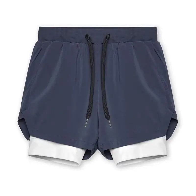 Men new Running Shorts 2 In 1 Double-deck Sport Shorts Sportswear Gym Fitness Short Pants Training Jogging Bottom Men's Clothing