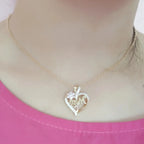 Mother's Day Necklace for Mom Luxury Trendy Craved Pendant Necklace Pink Flower Aesthetic Neck Accessories Love Jewelry