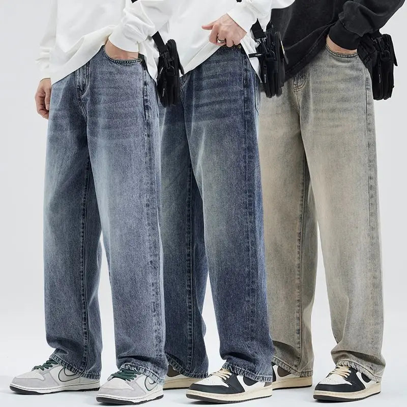 Men's Loose Wide-leg Trendy and Versatile Jeans for Spring Autumn Casual and Versatile Men's Jeans for Man Denim Pant Streetwear