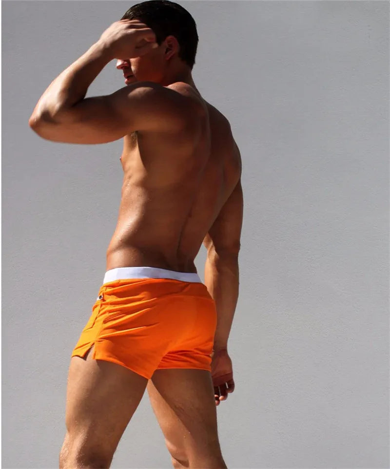 Men's Swim Shorts Swim Trunks Drawstring Mesh Lining Elastic Waist Breathable Quick Dry Board Shorts to Beach Pool Summer Male
