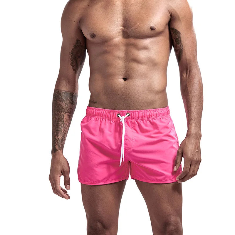 Men's Board Shorts Swim Trunks Drawstring Solid Color Quick Dry Running Swimming Pool Classic Casual Sport Black Summer Shorts