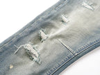 RTA Brand Men's Slim Fit Paint Graffiti Damaged Destroyed Hole Skinny Denim long Trouser Jeans Pants Streetwear