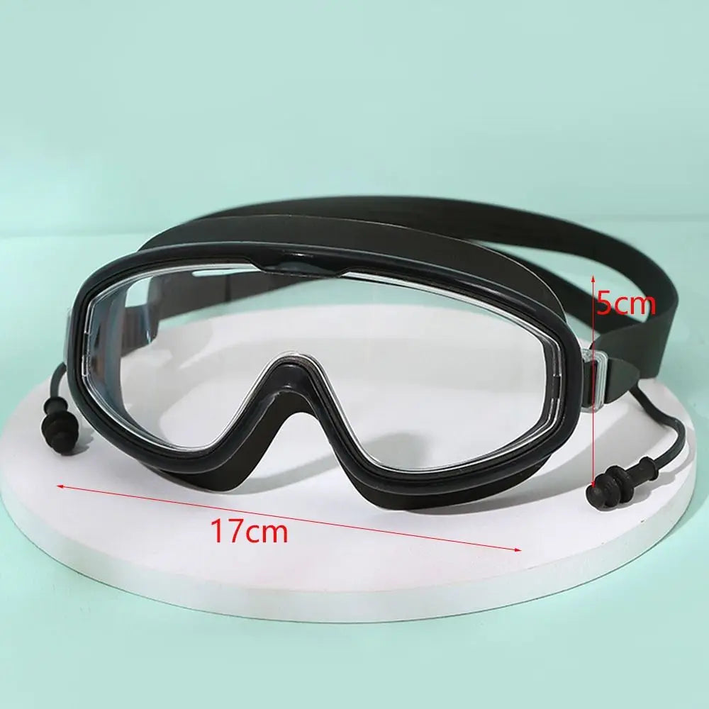 Outdoor Swim Goggles Waterproof Anti-Fog Wide View Scuba Diving Swimming Glasses with Earplugs Adult Youth Swim Eyewear
