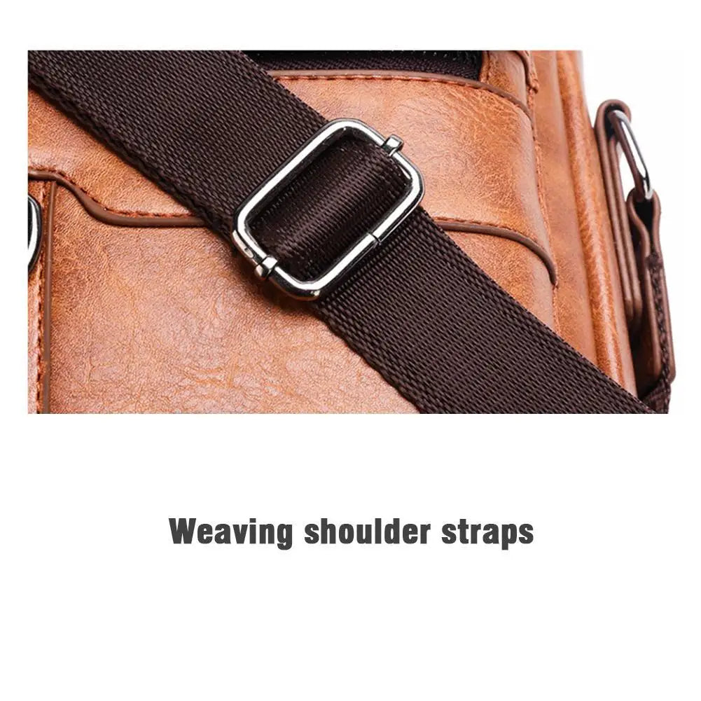 Crossbody Bag Shoulder Bags Vintage Men Handbags Large Capacity PU Leather Bag For Man Tote Bag Motorcycle Shoulder Bag
