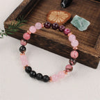 Premium Pink Stone Beaded Bracelet - Handmade Elastic Rope Bracelet - Unisex - The Best Gift for Friends and Family