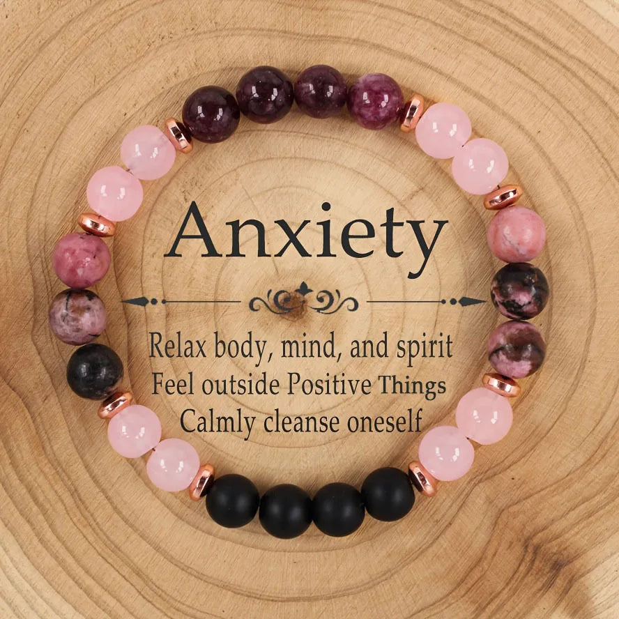 Premium Pink Stone Beaded Bracelet - Handmade Elastic Rope Bracelet - Unisex - The Best Gift for Friends and Family
