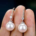 Mother's Day 925 Silver Trend Pearl Long Earrings Wedding Pendant Earrings Fashion Korean Jewelry Earrings for Women Panrty Gift