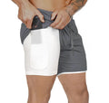 Men new Running Shorts 2 In 1 Double-deck Sport Shorts Sportswear Gym Fitness Short Pants Training Jogging Bottom Men's Clothing